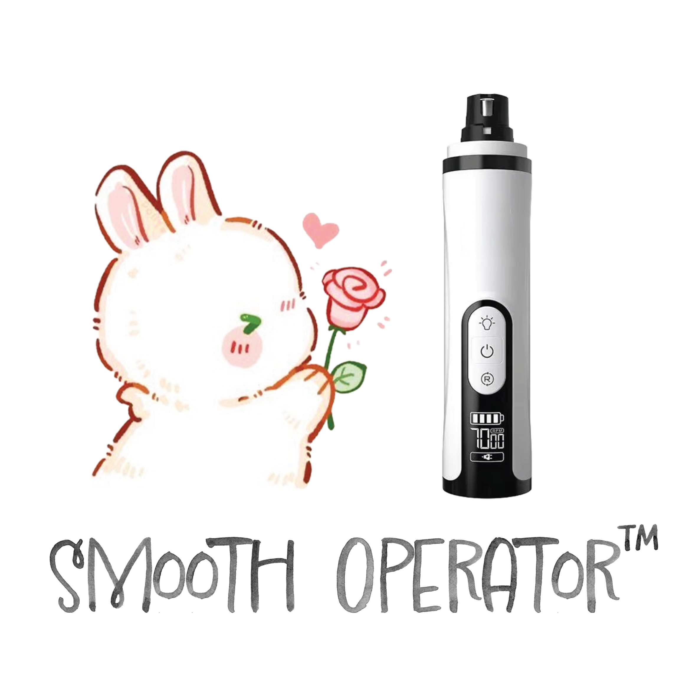 Smooth Operator™ Bunny Nail Wand - Gentle Rabbit Nail Dremel with LED ...