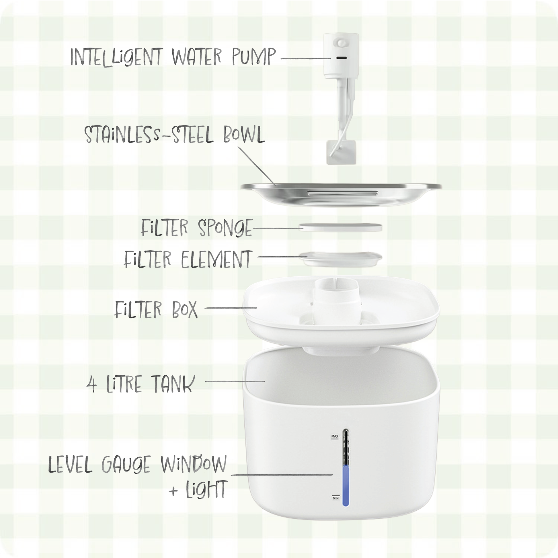 ☁️ Cloud Spring™ - Bunny Fountain - 4L Cordless Hydration Station